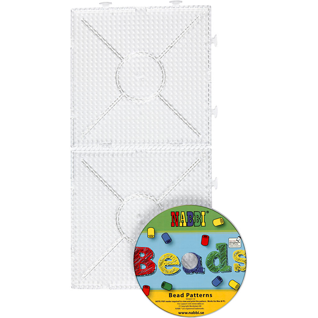 Peg Board, large square, size 15x15 cm, medium, clear, 2 pc