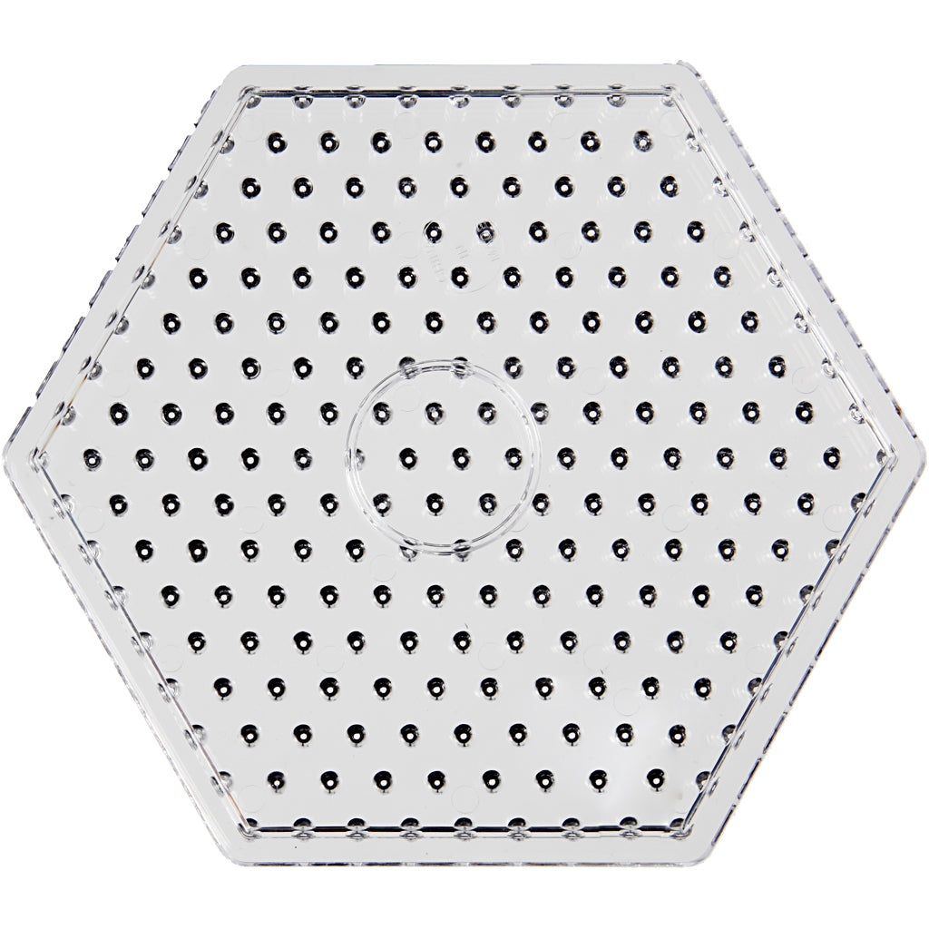 Peg Board, hexagon, size 17,5x17,5 cm, JUMBO, clear