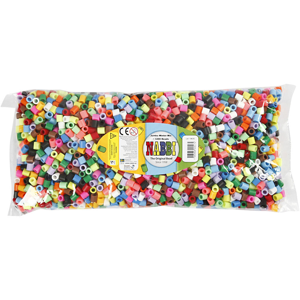 Rörpärlor, stl. 10x10 mm, Hålstl. 5,5 mm, JUMBO, kompletterande färger, 3200 mix./ 1 förp. [HOB-753541]