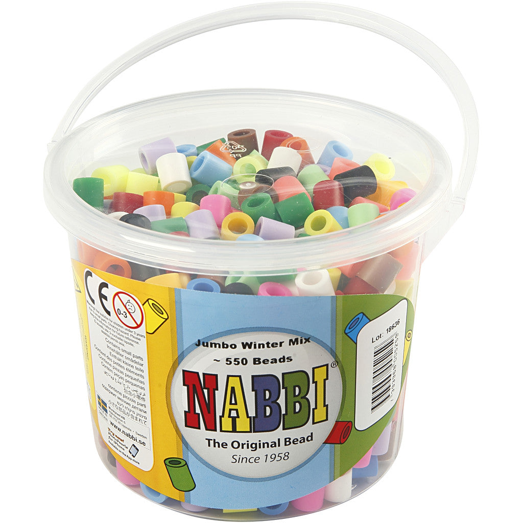 Rörpärlor, stl. 10x10 mm, Hålstl. 5,5 mm, JUMBO, kompletterande färger, 550 mix./ 1 förp. [HOB-753544]