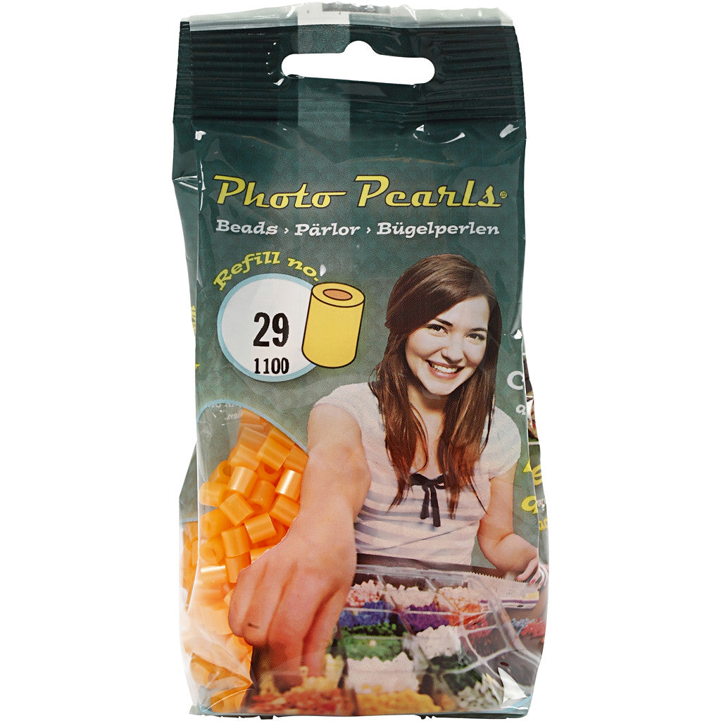 Photo Pearls, stl. 5x5 mm, Hålstl. 2,5 mm, medium, aprikos (29), 1100 st./ 1 förp. [HOB-755290]