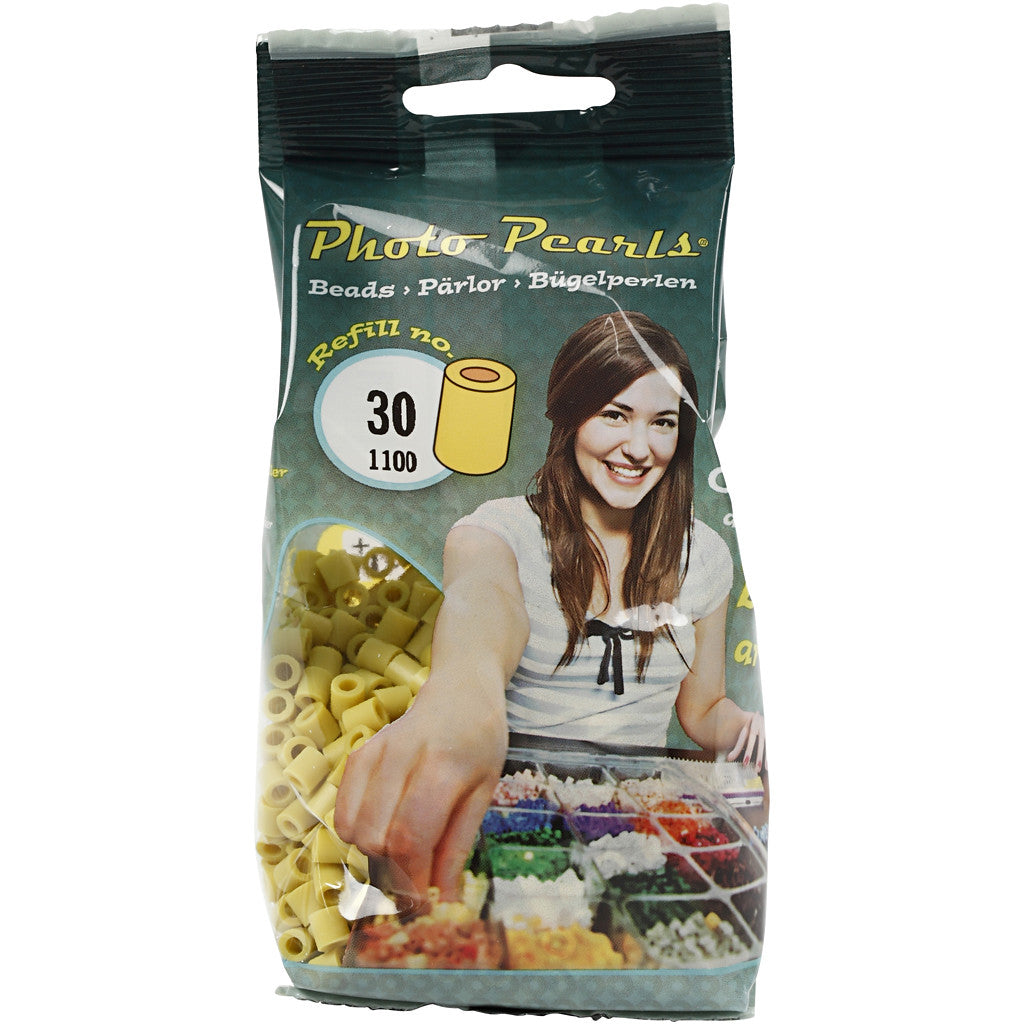 Photo Pearls, stl. 5x5 mm, Hålstl. 2,5 mm, medium, oliv (30), 1100 st./ 1 förp. [HOB-755300]