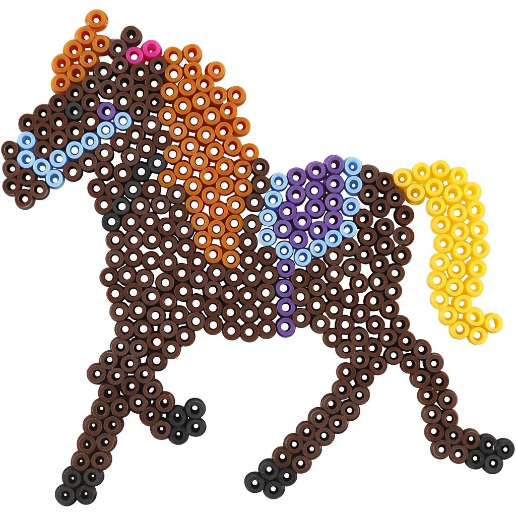 Pärlplattor, anka, elefant, giraff, björn, häst och fisk, stl. 10x11-13x16,5 cm, medium, 6 st./ 1 förp. [HOB-75594]