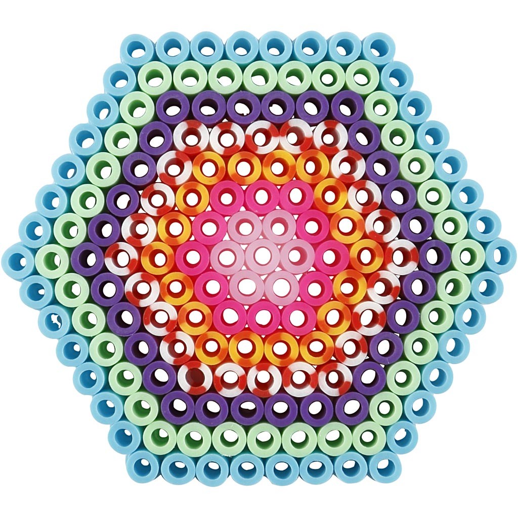 Pärlplattor, oval, hjärta, hexagon, cirkel, fyrkant, stjärna, stl. 7x7,5-10,5x9,5 cm, medium, 6 st./ 1 förp. [HOB-75596]