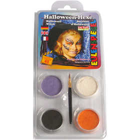 Eulenspiegel Ansiktsfärg - sminkset , Halloween/häxa, mixade färger, 1 set [HOB-76108]