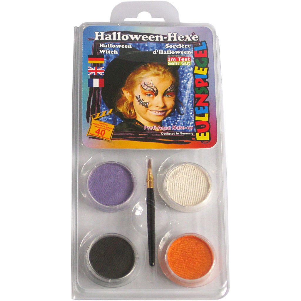 Eulenspiegel Ansiktsfärg - sminkset , Halloween/häxa, mixade färger, 1 set [HOB-76108]