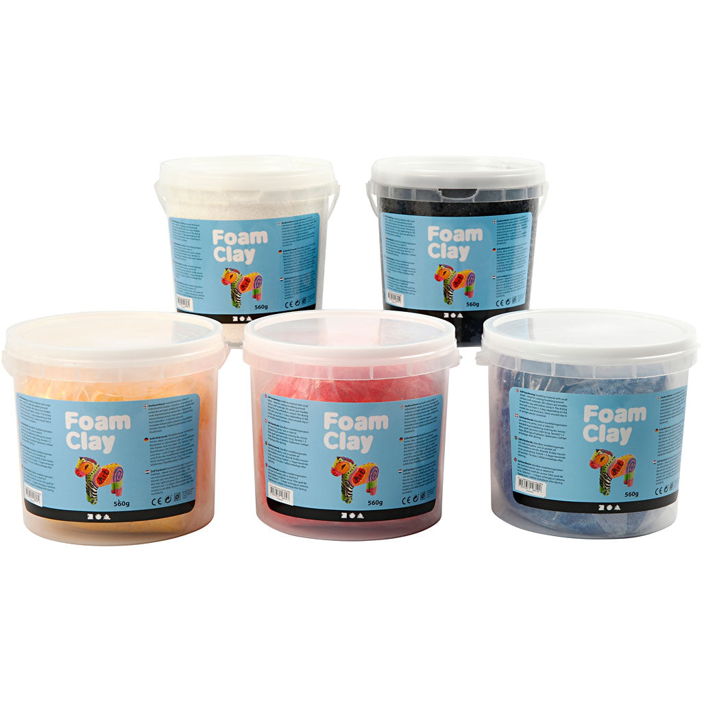 Foam Clay® , primärfärger, 5x560 g/ 1 förp. [HOB-78138]