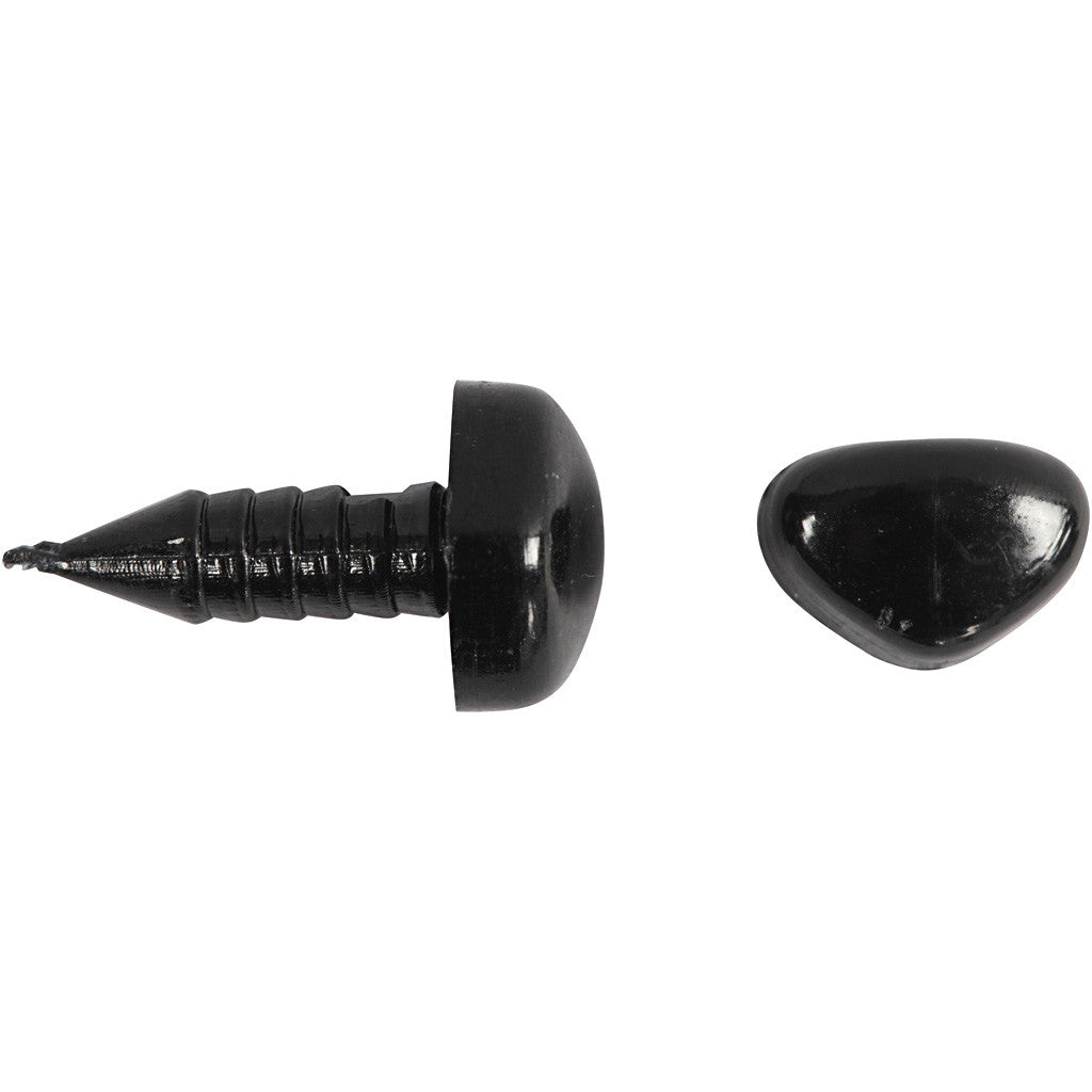 Ögon och nosar för modellering, Dia. 3+6 mm, stl. 8x6+14x11 mm, svart, 20 set/ 1 förp. [HOB-78281]