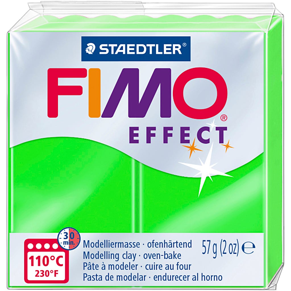 FIMO® Effect , neongrön, 57 g/ 1 förp. [HOB-78328]