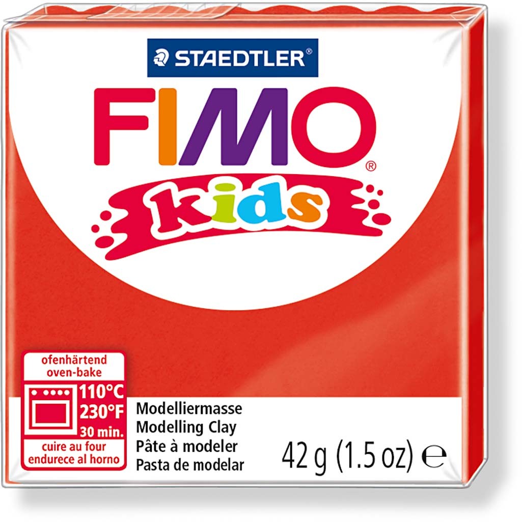 FIMO® Kids Clay, röd, 42 g/ 1 förp. [HOB-78522]
