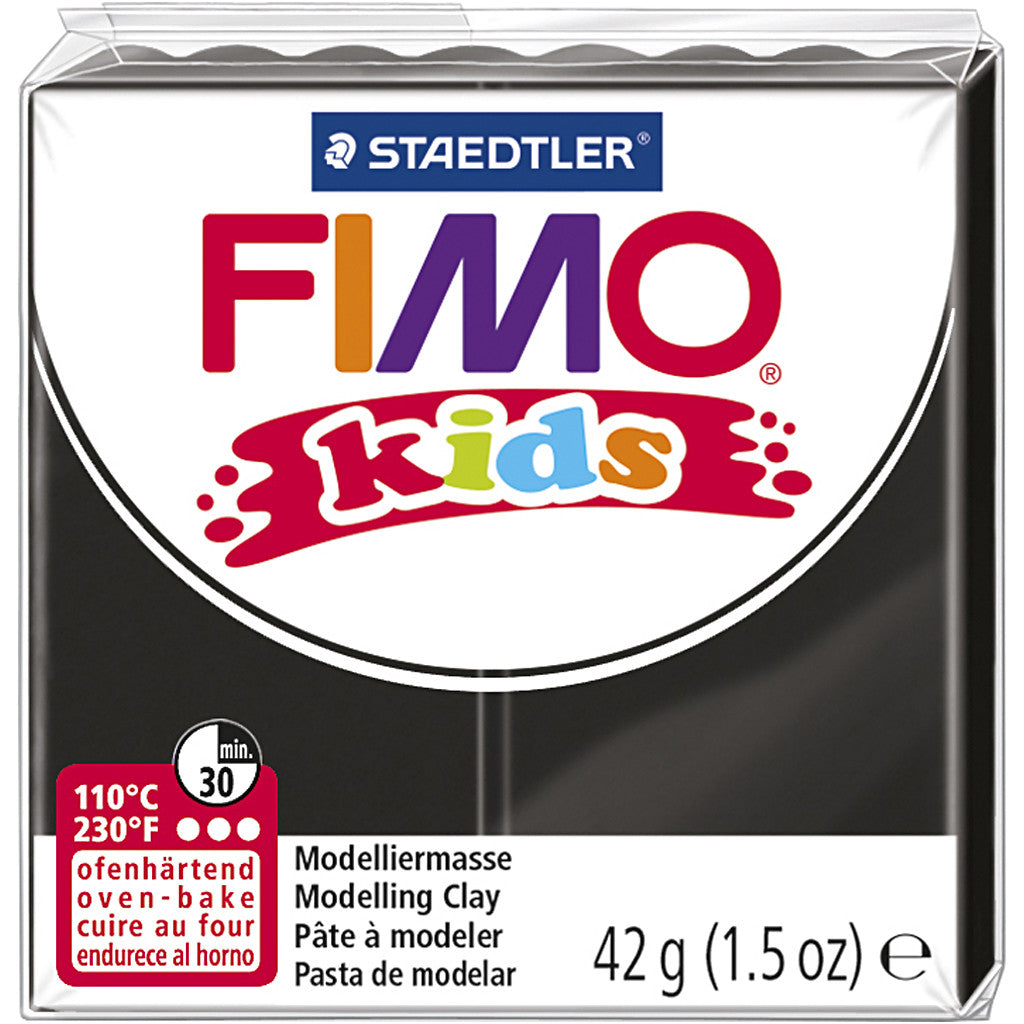 FIMO® Kids Clay, svart, 42 g/ 1 förp. [HOB-78533]