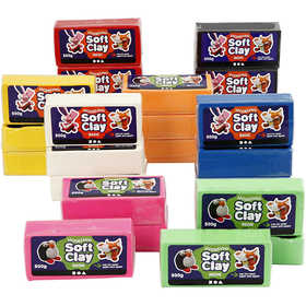 Modellera, stl. 13x6x4 cm, mixade färger, 24x500 g/ 1 förp. [HOB-78696]