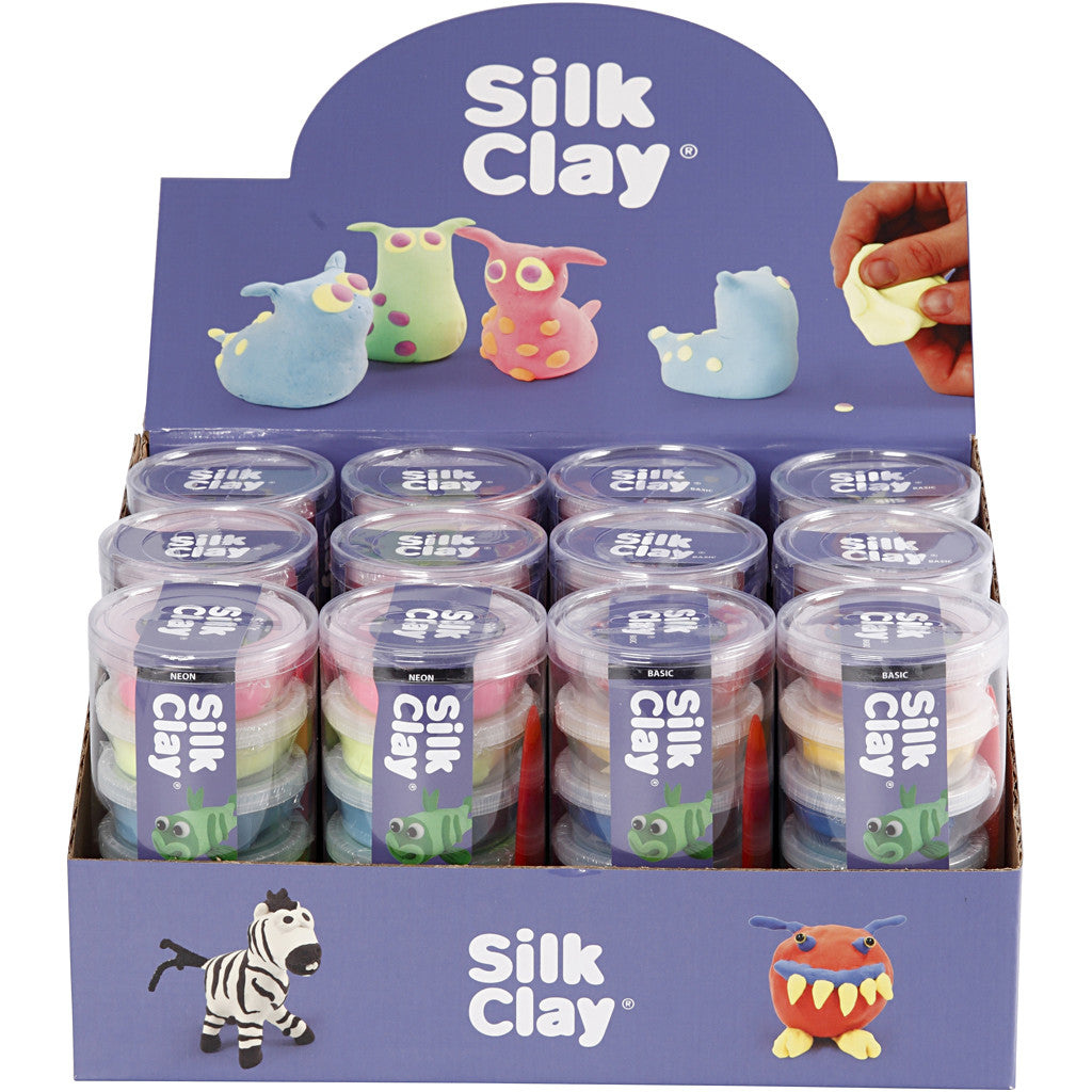 Silk Clay®, neonfärger, standardfärger, 12 set/ 1 förp. [HOB-78721]