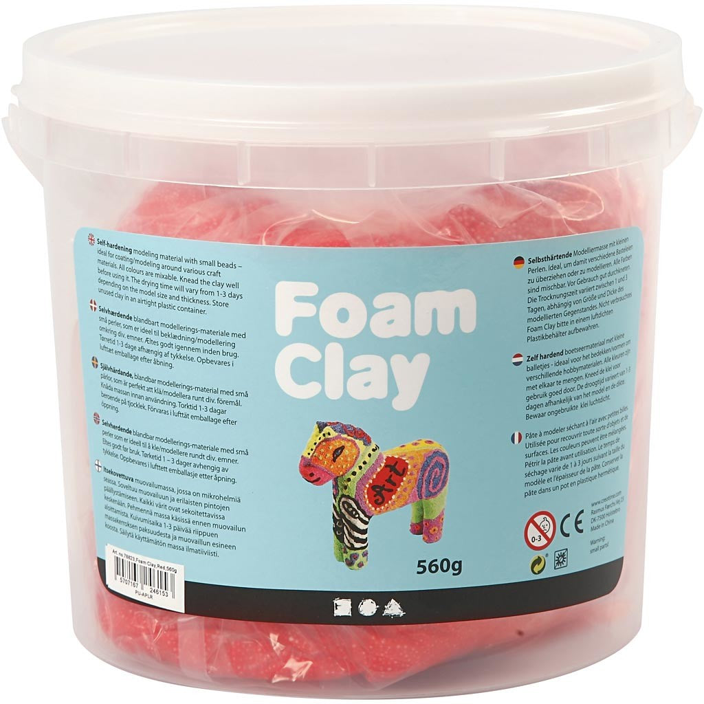 Foam Clay® , röd, 560 g/ 1 hink [HOB-78823]