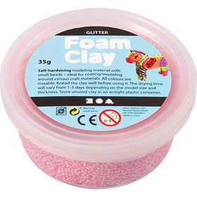 Foam Clay® , glitter, ljusröd, 35 g/ 1 burk [HOB-78862]