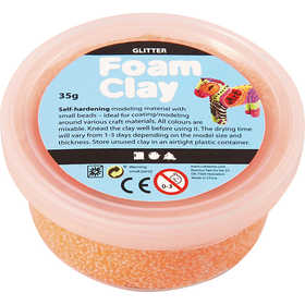 Foam Clay® , glitter, orange, 35 g/ 1 burk [HOB-78863]