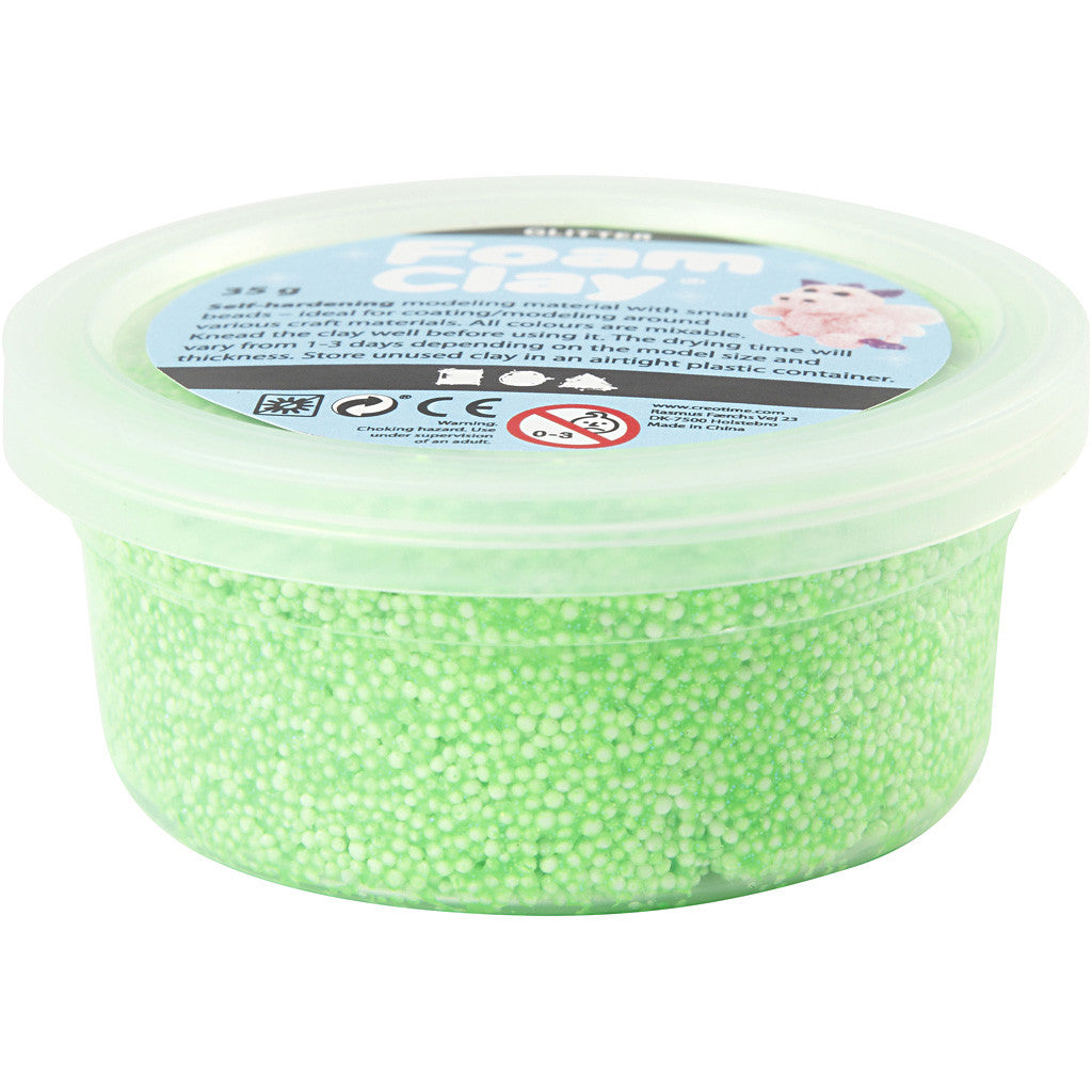 Foam Clay® , glitter, grön, 35 g/ 1 burk [HOB-788830]