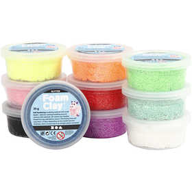Foam Clay® , glitter, mixade färger, 10x35 g/ 1 förp. [HOB-78890]
