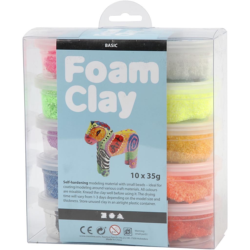 Foam Clay® , mixade färger, 10x35 g/ 1 förp. [HOB-78930]