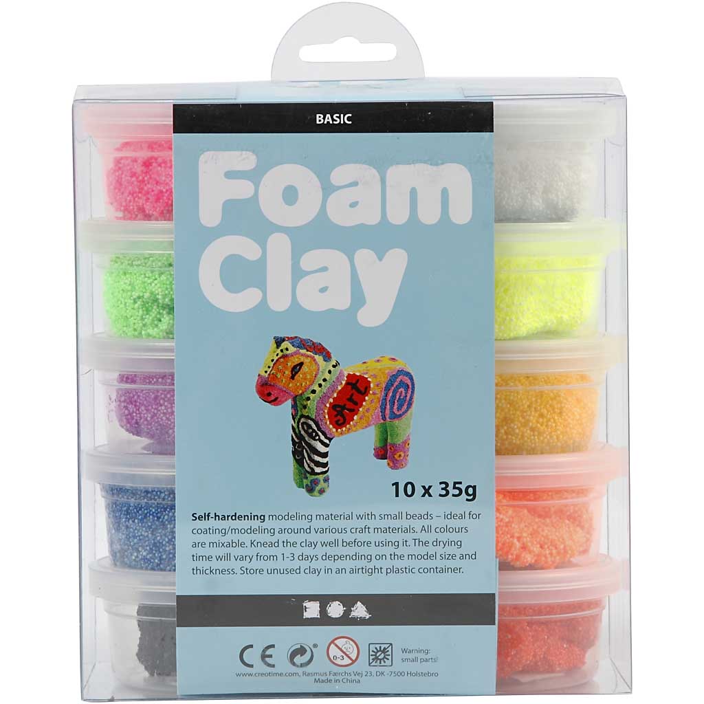 Foam Clay® , mixade färger, 10x35 g/ 1 förp. [HOB-78930]