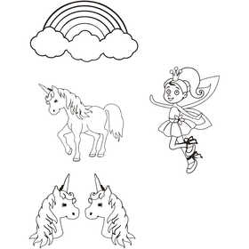 Krympplastark med motiv, enhörning, ark 10,5x14,5 cm, tjocklek 0,3 mm, matt transparenta, 4 ark/ 1 förp. [HOB-790711]