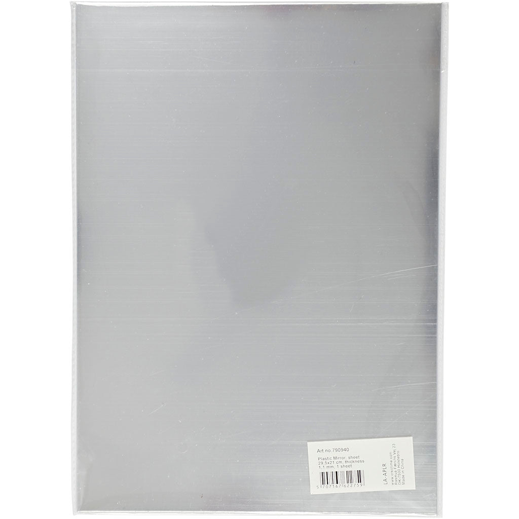 Spegelplast, ark 29,5x21 cm, tjocklek 1,1 mm, 1 ark [HOB-790940]