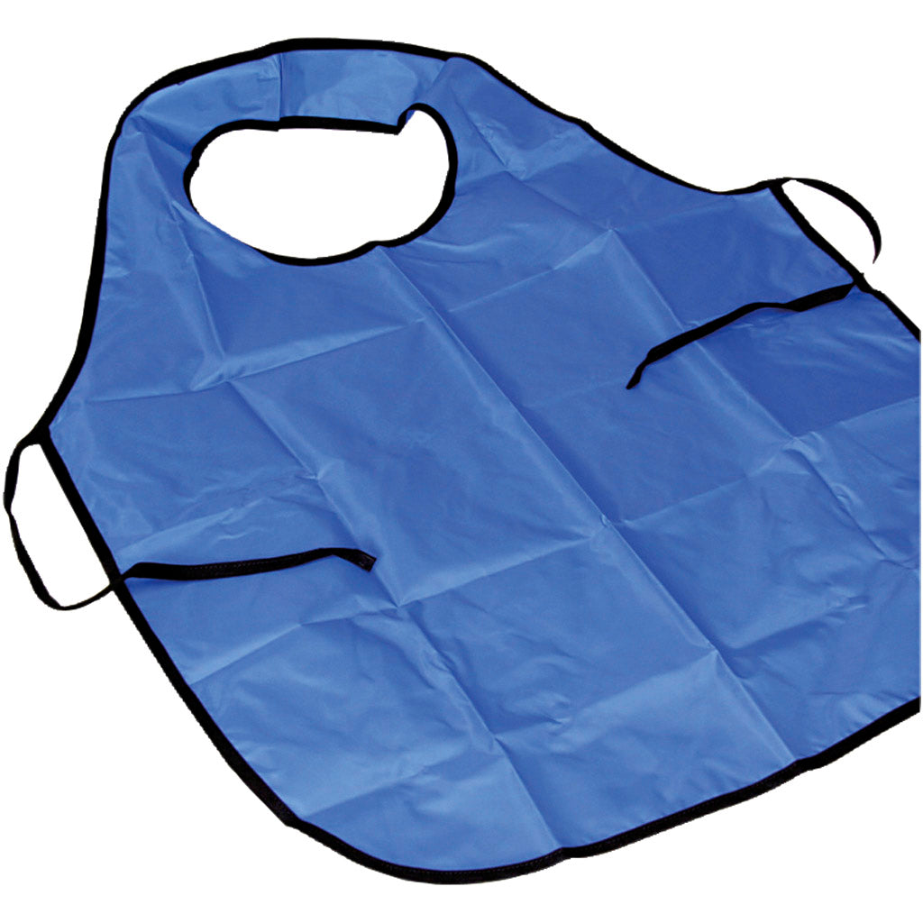Painting apron with collar, L: 100 cm, size M-XL cm, blue