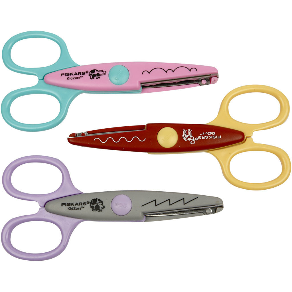 Fiskars KidzorsT Mönstersaxar, Flodhäst, kamel och igelkott, 3 st./ 1 förp. [HOB-8233]