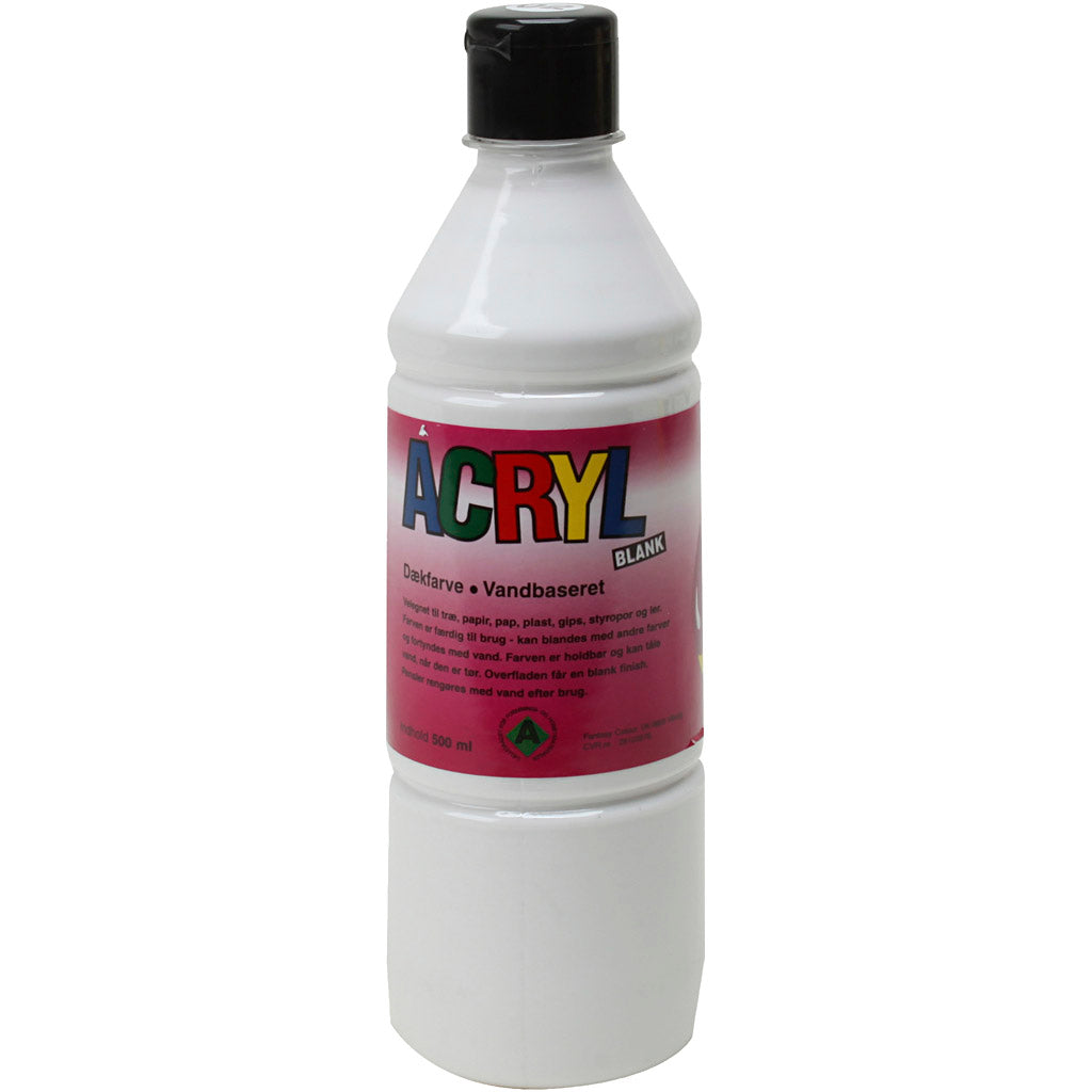 Acrylic Paint, white, 500 ml/ 1 bottle