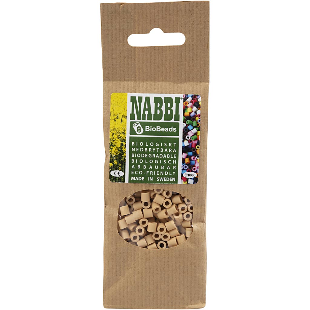 NABBI BioBeads, stl. 5x5 mm, Hålstl. 2.5 mm, medium, cream, 1000 st./ 1 förp. [HOB-9067643]