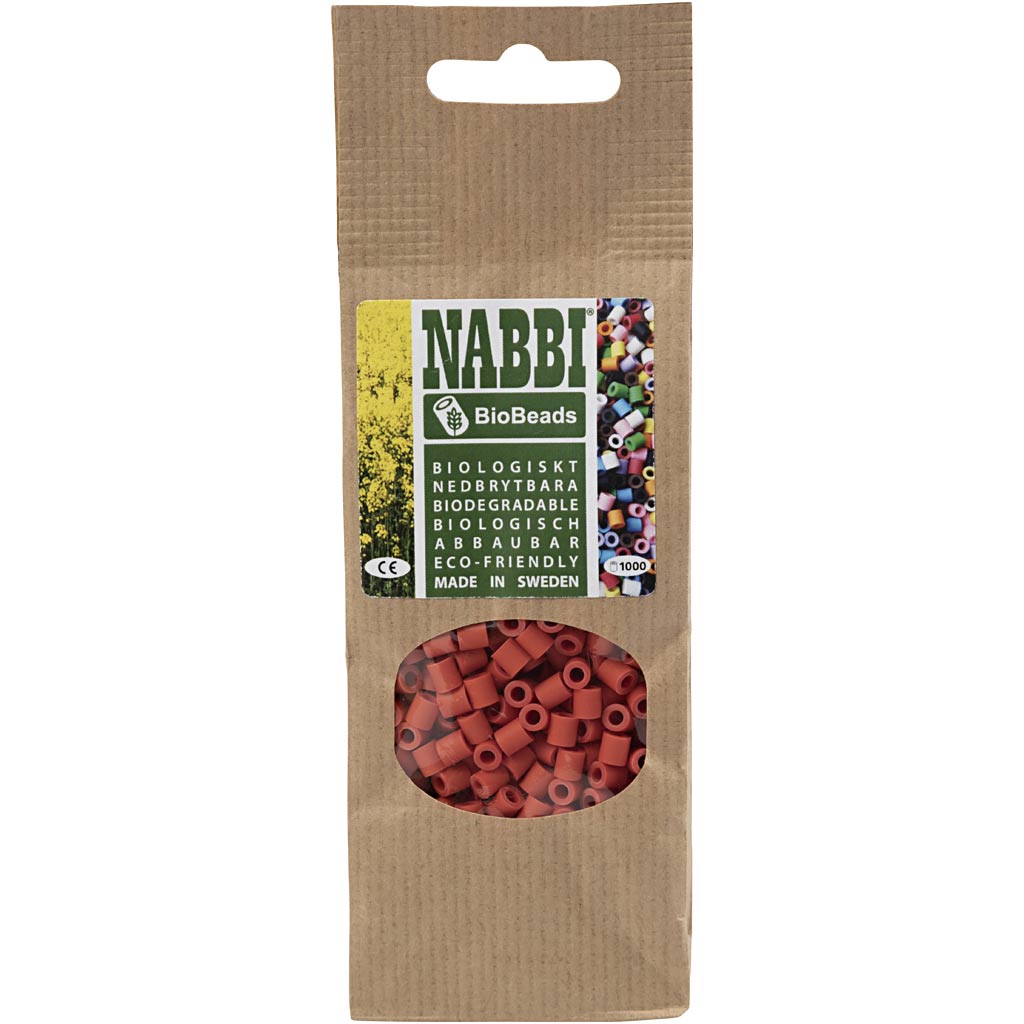 NABBI BioBeads, stl. 5x5 mm, Hålstl. 2,5 mm, medium, ljusröd, 1000 st./ 1 förp. [HOB-9067646]