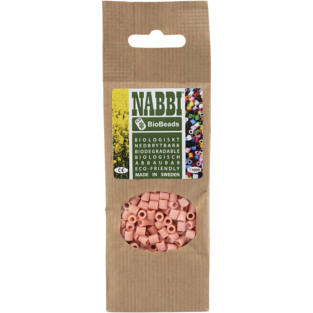 NABBI BioBeads, stl. 5x5 mm, Hålstl. 2,5 mm, medium, salmon (051), 1000 st./ 1 förp. [HOB-9067648]