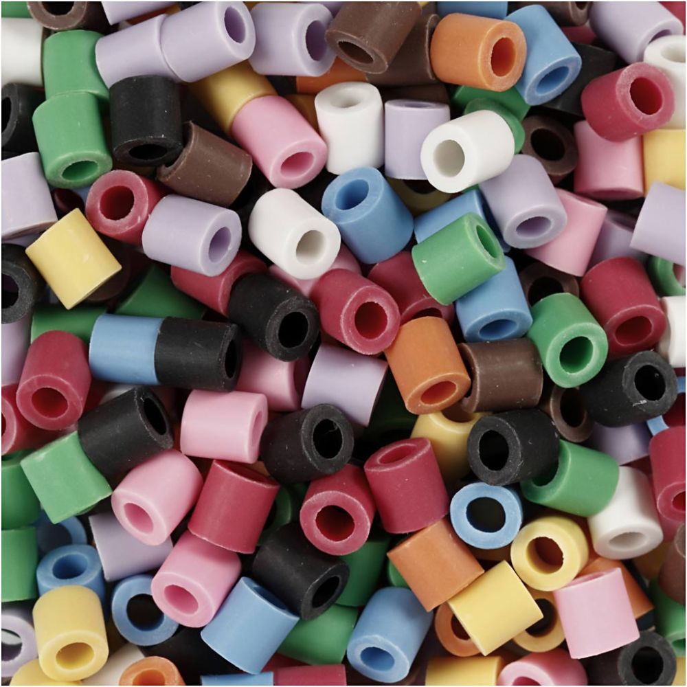 NABBI BioBeads, stl. 5x5 mm, Hålstl. 2.5 mm, medium, mixade färger, 1000 st./ 1 förp. [HOB-9067710]
