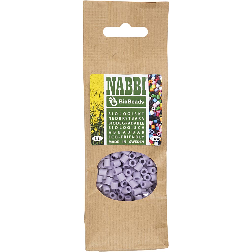 NABBI BioBeads, stl. 5x5 mm, Hålstl. 2.5 mm, medium, lila, 1000 st./ 1 förp. [HOB-9067780]