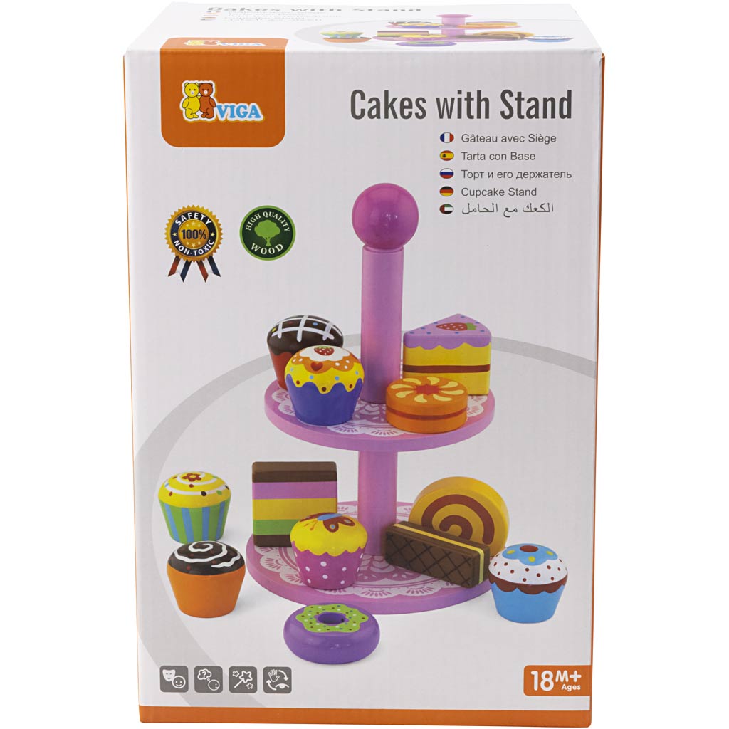 VIGA cupcakes med kakfat, stl. 25,5 cm, 1 set [HOB-907720]