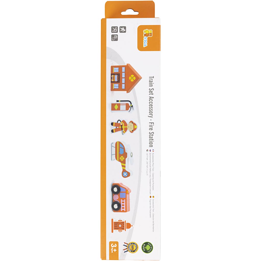 VIGA tågbana tillbehör, Brandstation, 6 delar/ 1 set [HOB-907745]