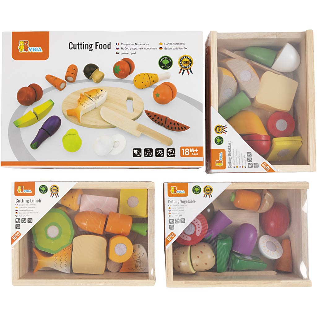 VIGA Skärbart matset i trä, 45 delar/ 1 set [HOB-907813]