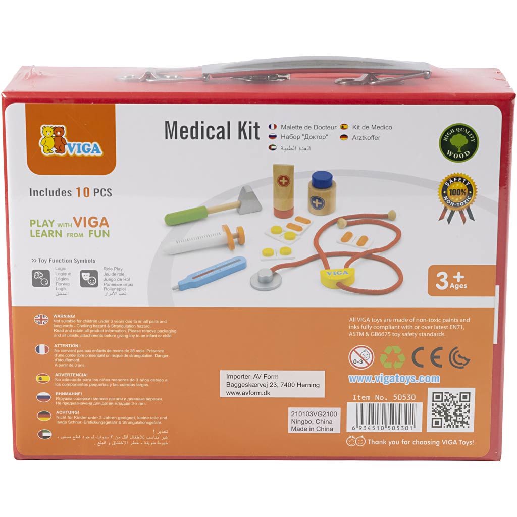 VIGA doktorsset i trä, 11 delar/ 1 set [HOB-908492]