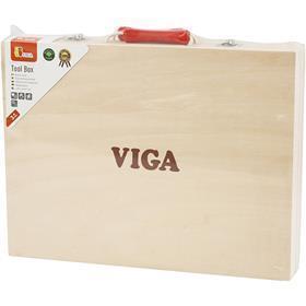 VIGA verktygslåda i trä, stl. 24x32 cm, 12 delar/ 1 set [HOB-908493]