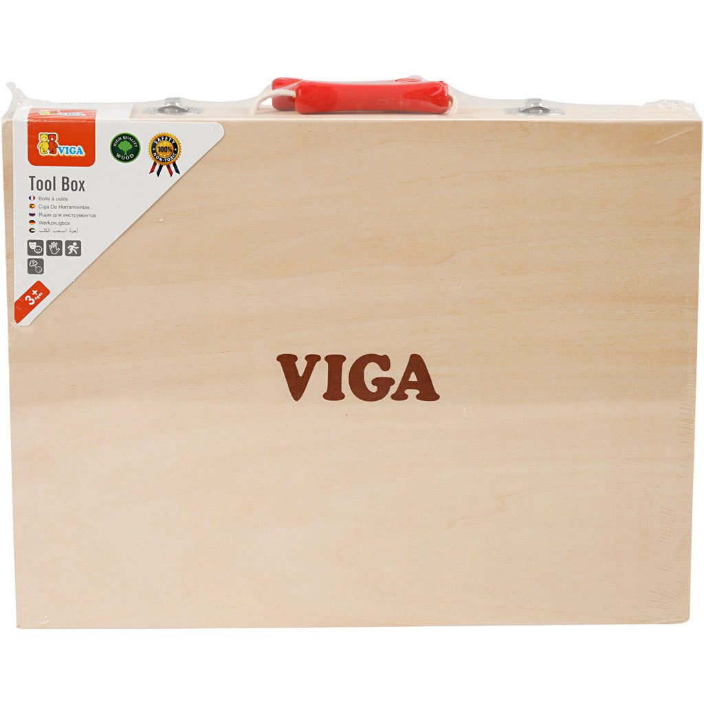 VIGA verktygslåda i trä, stl. 24x32 cm, 12 delar/ 1 set [HOB-908493]