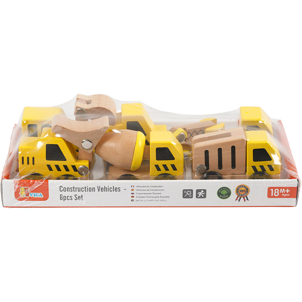 VIGA minibilar, konstruktionsbiler, stl. 7-9 cm, 6 delar/ 1 set [HOB-908496]