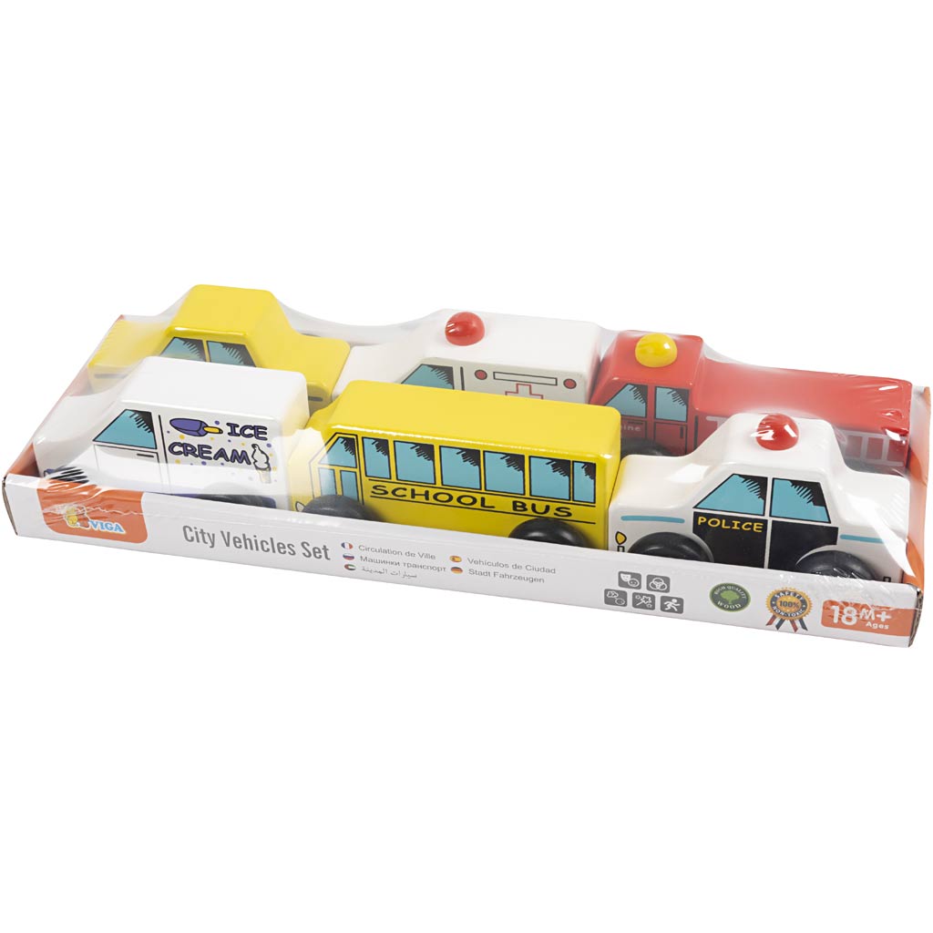 VIGA minibilar, tjänstefordon, stl. 7-9 cm, 6 delar/ 1 set [HOB-908497]
