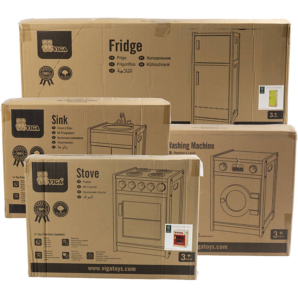 VIGA lekkök i trä, H: 54-92 cm, D: 36 cm, B: 160 cm, 4 delar/ 1 set [HOB-908579]