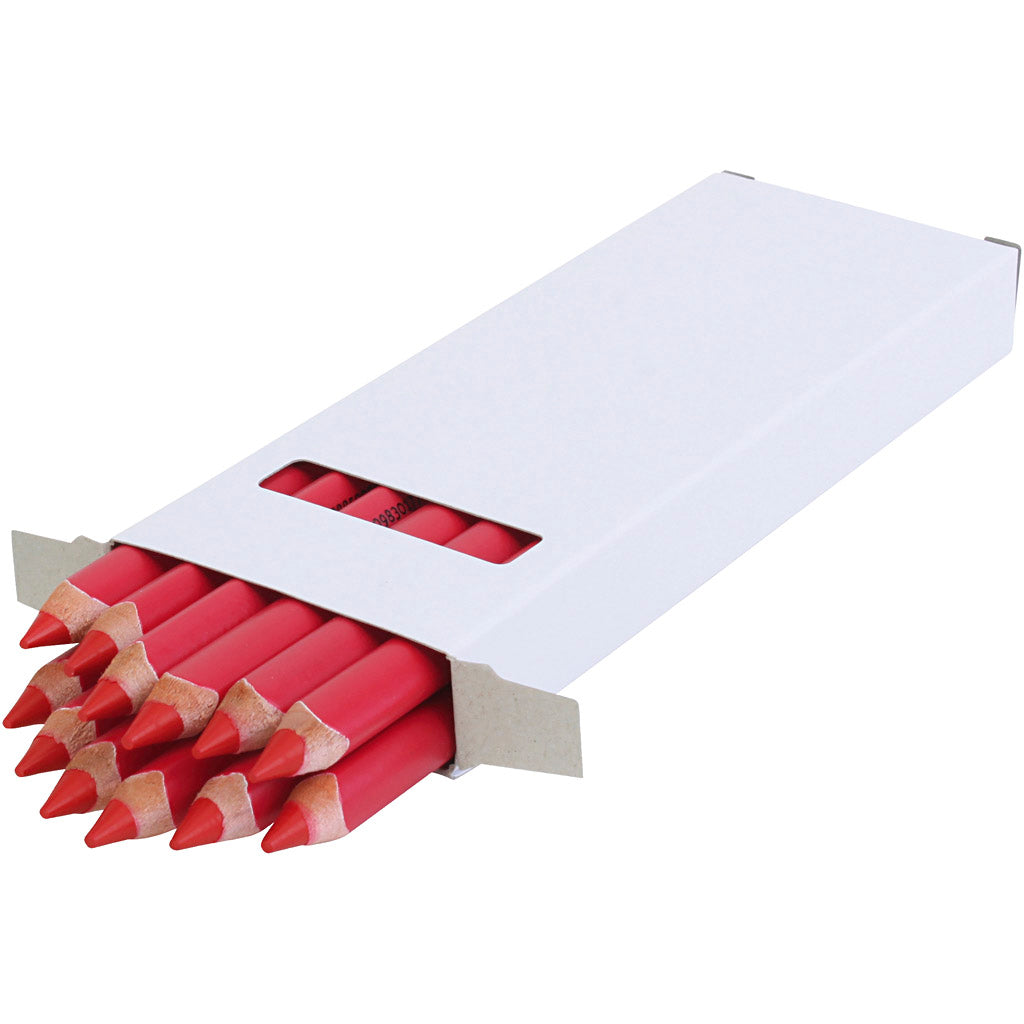 edu Kraftiga Färgblyertspennor, tjocklek 10 mm, kärna 6,25 mm, mörkröd, 12 st./ 1 förp. [HOB-408034]