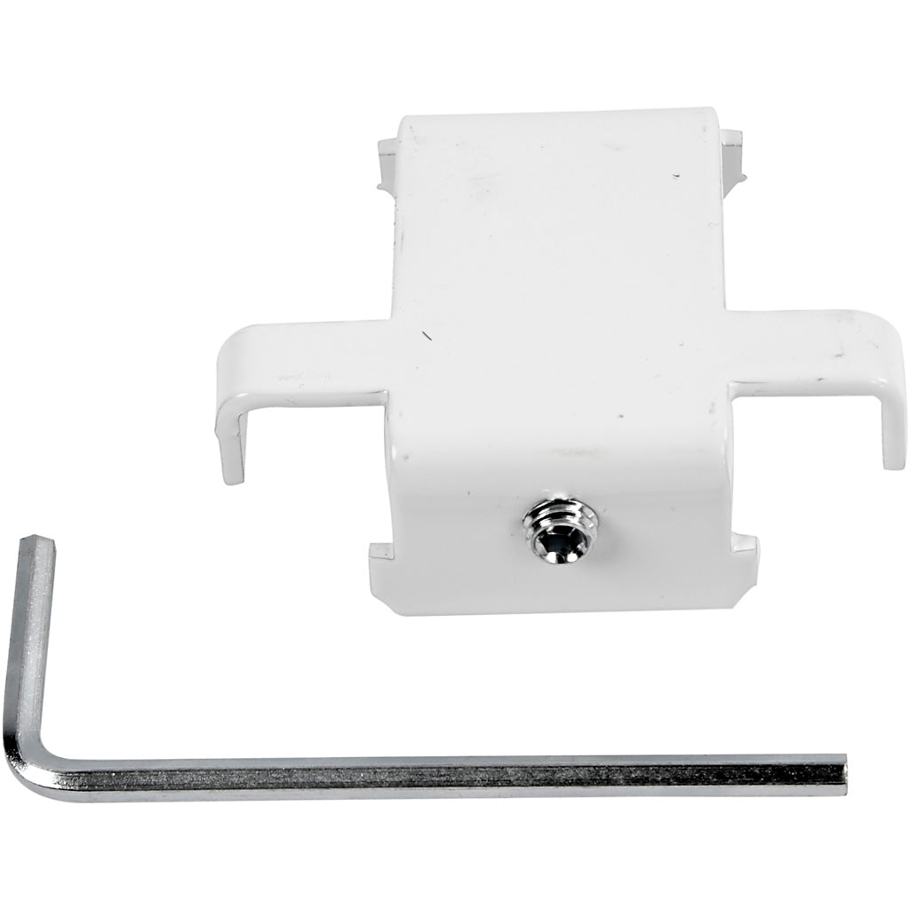 Monteringskit, T-form, H: 55 mm, D: 20 cm, B: 45 mm, vit, 1 st. [HOB-93268]