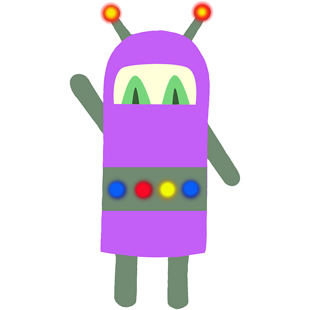 Robot, H: 22,5-24 cm, B: 15-16 cm, 230 g, vit, 16 st./ 1 förp. [HOB-95207]