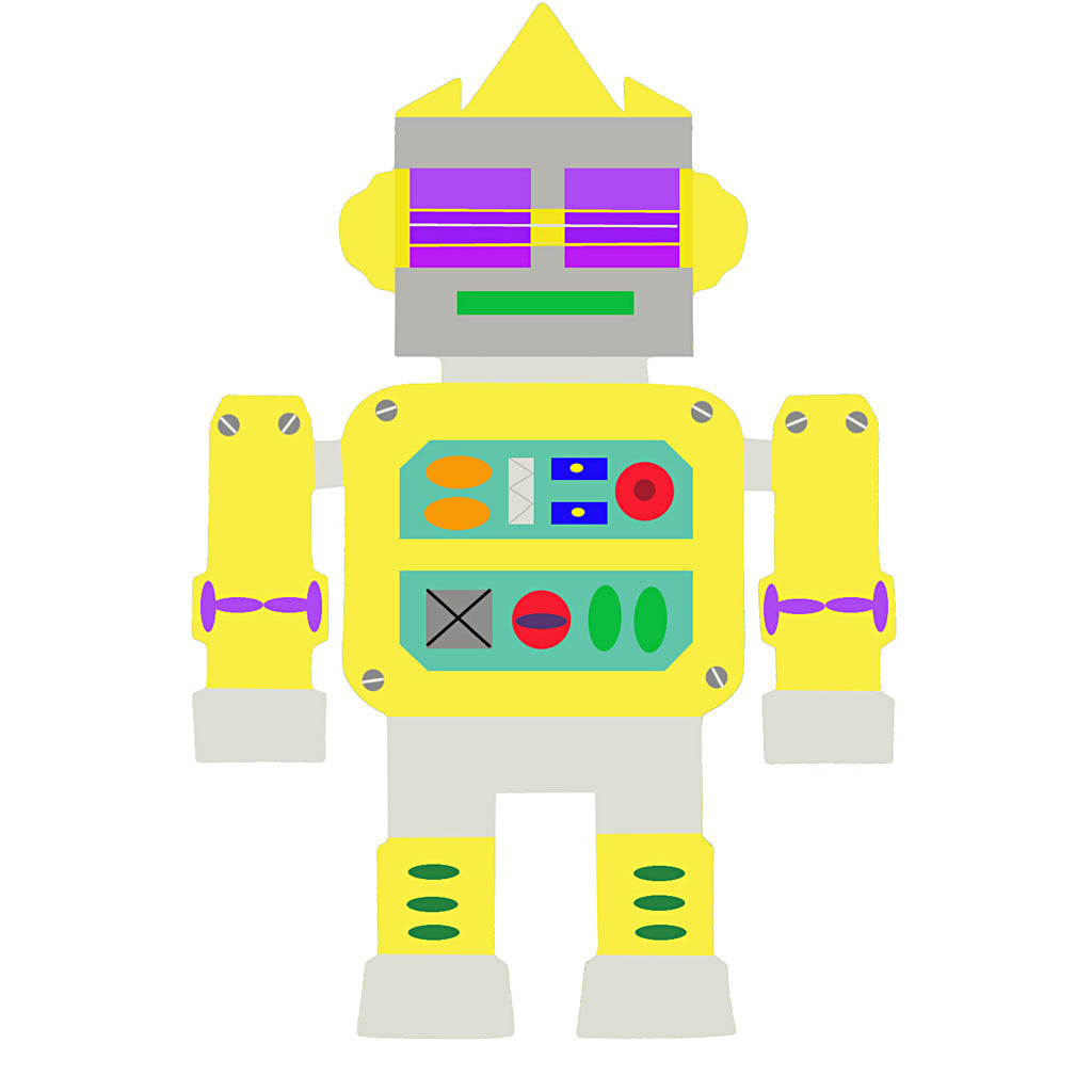 Robot, H: 22,5-24 cm, B: 15-16 cm, 230 g, vit, 16 st./ 1 förp. [HOB-95207]
