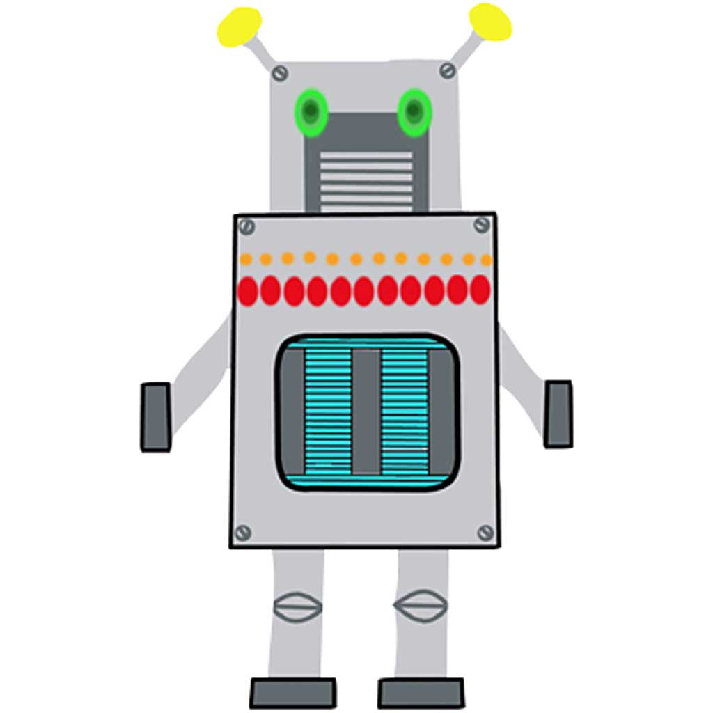 Robot, H: 22,5-24 cm, B: 15-16 cm, 230 g, vit, 16 st./ 1 förp. [HOB-95207]