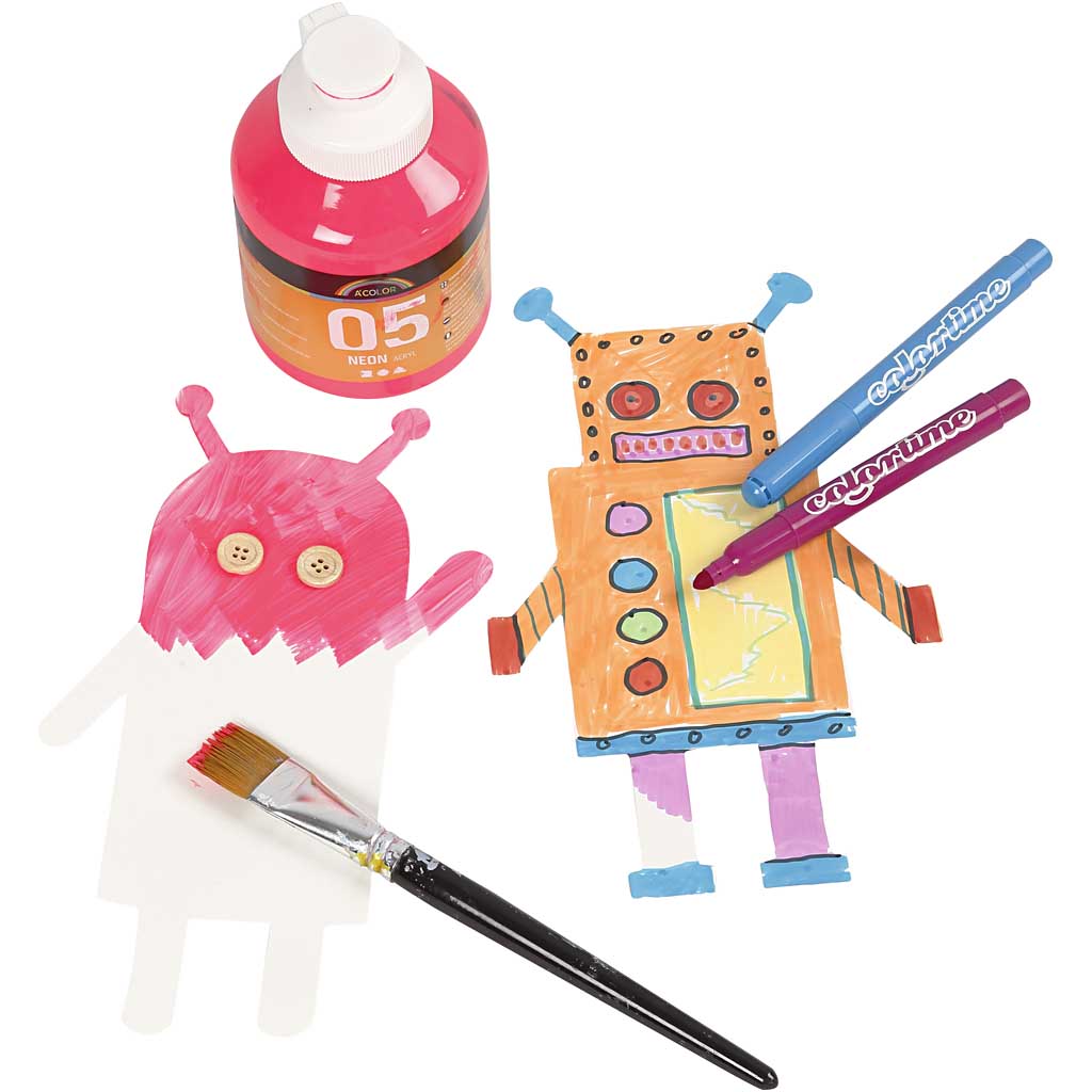 Robot, H: 22,5-24 cm, B: 15-16 cm, 230 g, vit, 16 st./ 1 förp. [HOB-95207]