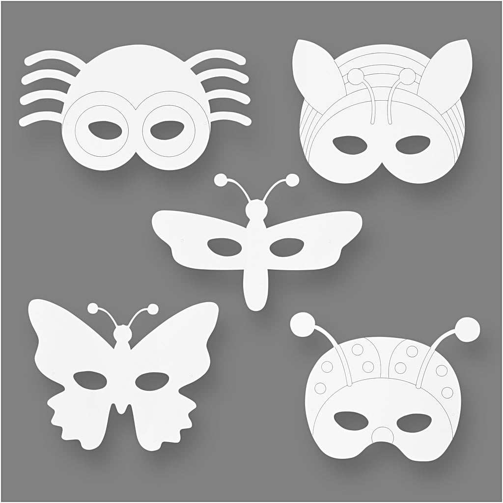 Kartongmasker, H: 15-22 cm, B: 24-25 cm, vit, 192 st./ 1 förp. [HOB-95273]